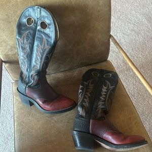Tony Lama Buckaroo black and red western leather boots